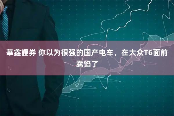 華鑫證券 你以为很强的国产电车，在大众T6面前露馅了